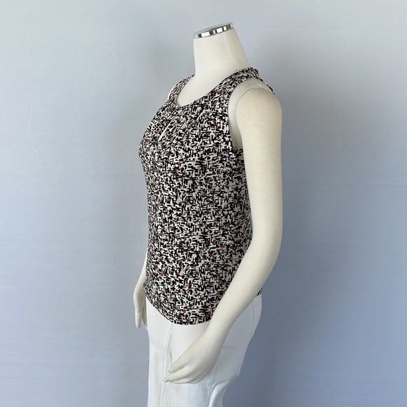 WHBM  Sleeveless Print Top Size Small Pink/Black - Picture 8 of 16